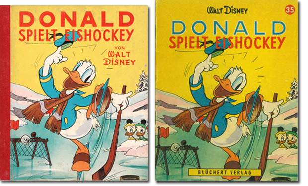 Donald spielt Eishockey als Pappband und Heft