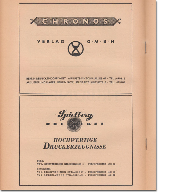 Anzeigen fr Verlag und Druckerei im 'Handbuch der Lizenzen Deutscher Verlage', 1947