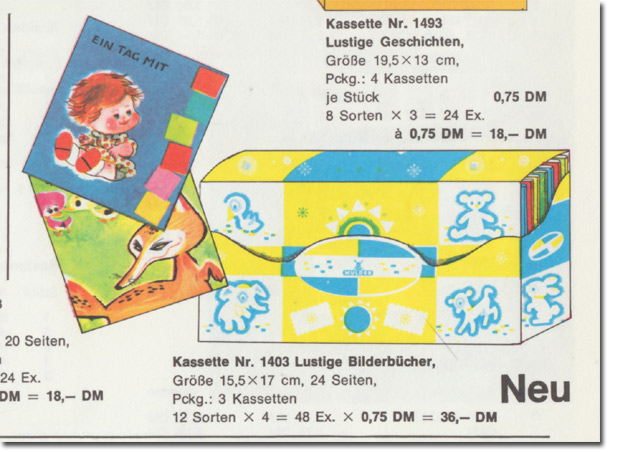 Verkaufskassette im Favorit Katalog 1970